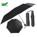 logo imprimé personnalisé 3 parapluie noir de promotion de pli pas cher pliant